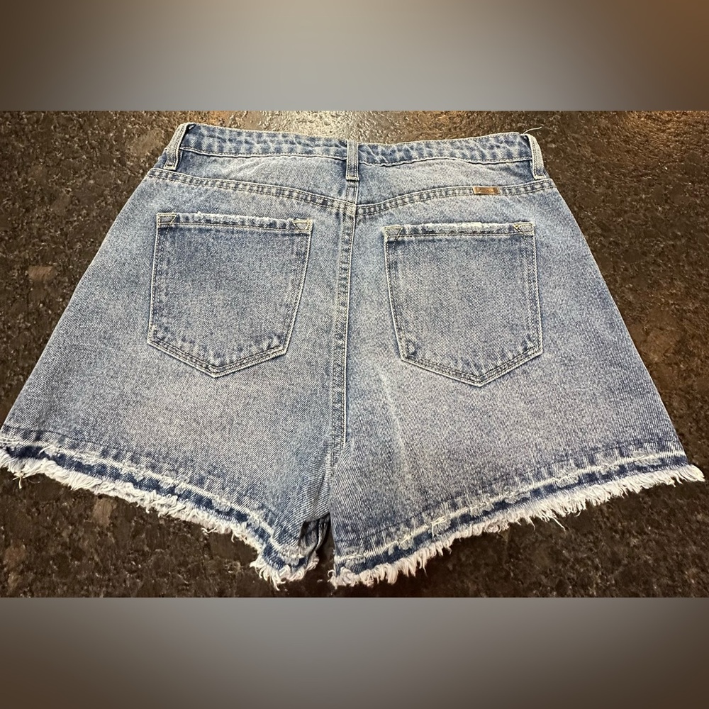 KanCan Light Blue Distressed Jean Shorts - Picture 2 of 6